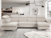 Sedacia súprava Udine, tvar ľavé U, krémová látka%