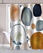 Aqualine Aqualine, Sprchový záves 180x180cm, polyester, bubliny/paprade, ZP014