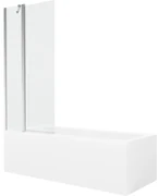 Mexen Cubik obdĺžniková vaňa 160 x 70 cm s obkladom a 1-krídlovou sprchovou zástenou 80 cm, Transparentné, Chrómová - 550316070X
