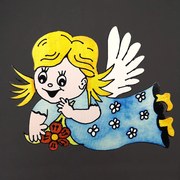 AMADEA Drevený magnet anjel, 20 cm