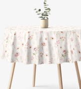 Goldea okrúhly teflónový obrus - ružové kvietky Ø 100 cm