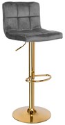 Barová stolička ARAKO zamatová, zlatá / grafitová