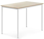 Stôl SONITUS, 1200x800x900 mm, HPL - breza, biela