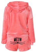 Verk 24556 Chlpaté dámske pyžamo MEOW veľ. M, ružová