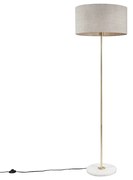 Stojaca lampa mosadz s sivým tienidlom 50 cm - Kaso