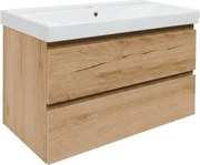 Kúpeľňová skrinka s umývadlom SAT B-Way 99x50x45 cm dub mat BWAY2100OAKU5