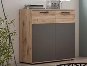 Skrinka Mason 80 cm, dub/šedá%