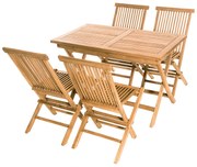 DEOKORK Záhradná teaková zostava FOXI II. 1+4 (ZADARMO podušky)