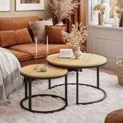 KONFERENČNÝ STOLÍK DIJON 2v1 SVETLÝ DUB + ČIERNY PODSTAVEC