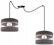 Závesné svietidlo Elegance Spider, 2x textilné tienidlo (mix 3 farieb), (výber z 2 farieb konštrukcie), (fi 35cm)