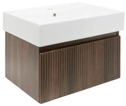 Kúpeľňová skrinka s umývadlom SAT Evolution 58x30x44,8 cm matný orech SATEVO60NAU2, 1 ks