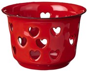 Ib Laursen Smaltovaný svietnik Hearts Red