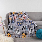 Mikroplyšová deka PSÍCI ŠEDÁ 150 x 200 cm