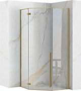 Rea Diamond, 5-uholníkový sprchovací kút 90x90, 6mm číre sklo, zlatý matný profil, REA-K6506