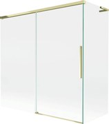Mexen Rox, L posuvná 2-krídlová vaňová zástena 160 + 70 x 150 cm, 8mm číre sklo, zlatý lesklý profil, 8C9L-160-070-50-00