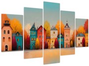 Obraz - Jesenná dedina (150x105 cm)