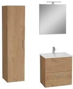 Vitra Mia kúpeľňová zostava s umývadlom 60 cm vrátane umývadlovej batérie, vtoku a sifónu golden oak KSETMIA60D