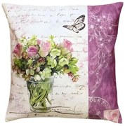 Vankúšová obliečka Vintage ruže 40x40 cm