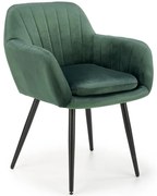 Stolička K429 Velvet/Kov Tmavozelený