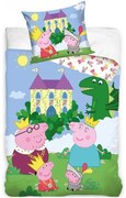 Detské posteľné obliečky Prasiatko Peppa - motív Kráľovská rodinka - 100% bavlna - 70 x 90 cm + 140 x 200 cm