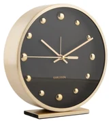 Karlsson 5970BK dizajnové stolové hodiny/budíkčierne, priemer 16 cm