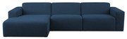Tmavomodrá rohová pohovka z textílie buklé (ľavý roh) Roxy – Scandic