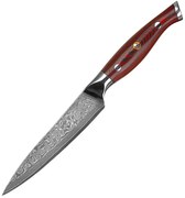 KnifeBoss víceúčelový damaškový nůž Utility 5" (127 mm) Black & Red VG-10
