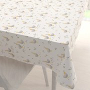 Biante Detský bavlnený obdĺžnikový obrus Sandra SA-585 Sivé husičky na bielom 50x100 cm
