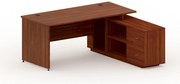 Kancelársky stôl so skrinkou MIRELLI 1600 x 1600 mm, pravý, orech