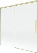Mexen Rox, 2-krídlová posuvná vaňová zástena 170 x 150 cm, 8mm číre sklo, zlatý matný profil, 8C9-170-001-55-00