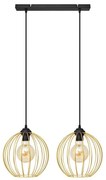 Luster na lanku MERCURE 2xE27/15W/230V zlatá/čierna