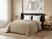 Zamatový prehoz na posteľ ASTRALIA, béžový Rozmer: 170 x 210 cm