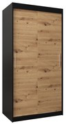 Šatníková skriňa 100 cm Toki (Čierna matná + Dub artisan). Vlastná spoľahlivá doprava až k Vám domov. 1064795