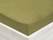 Jersey napínacie prestieradlo JR-020 Olivové 90 x 200 - výška 20 cm