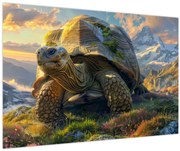 Obraz - Korytnačka a horská krajina (90x60 cm)