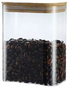 Arte Regal Sklenená dóza obdĺžniková s bambusovým vekom, 1,1l VIVO