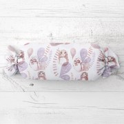 Biante Detský vankúš valec bonbon Sandra SA-284 Hnedé sovy 15x40 cm
