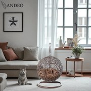 Závesné hojdacie kreslo pre mačky COCO - hnedé