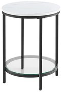 Príručný stolík ERIC s mramorovým dizajnom, 45x55cm, čierna/biela Vasagle