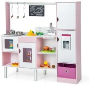 Detská kuchynka a obchod 2 v 1 so svetlom a zvukom a 82 doplnkami a tabuľou a výrobníkom zmrzliny