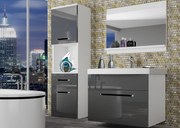 Kúpeľňový nábytok Belini šedý lesk + umývadlo + zrkadlo  ROD P 3/0/W/S/0/ZW