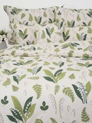 Predĺžené bavlnené obliečky Renforcé - Konvalinky prírodné