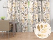 Biante Bavlnený záves Sandra SA-544 Jesenné vetvičky na krémovom 150x140 cm