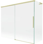 Mexen Rox, L posuvná 2-krídlová vaňová zástena 180 + 80 x 150 cm, 8mm číre sklo, zlatý matný profil, 8C9L-180-080-55-00