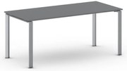 Rokovací kancelársky stôl PRIMO INFINITY, 180x90 cm, sivostrieborná podnož, grafit