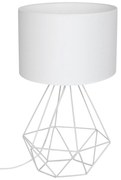 Stolná lampa Basket, 1x biele textilné tienidlo, w