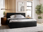 Manželská posteľ 200 cm Sekozzo (čierna) (rošt úl. priestor)