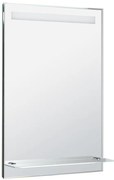 Aqualine Aqualine, LED podsvietené zrkadlo 60x80cm, sklenená polica, gombíkový vypínač, ATH53