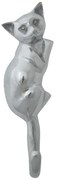 Strieborný kovový háčik mačka - 18*6*6cm