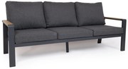 Hliníková trojsedačka EMOT antracit s tmavými poduškami